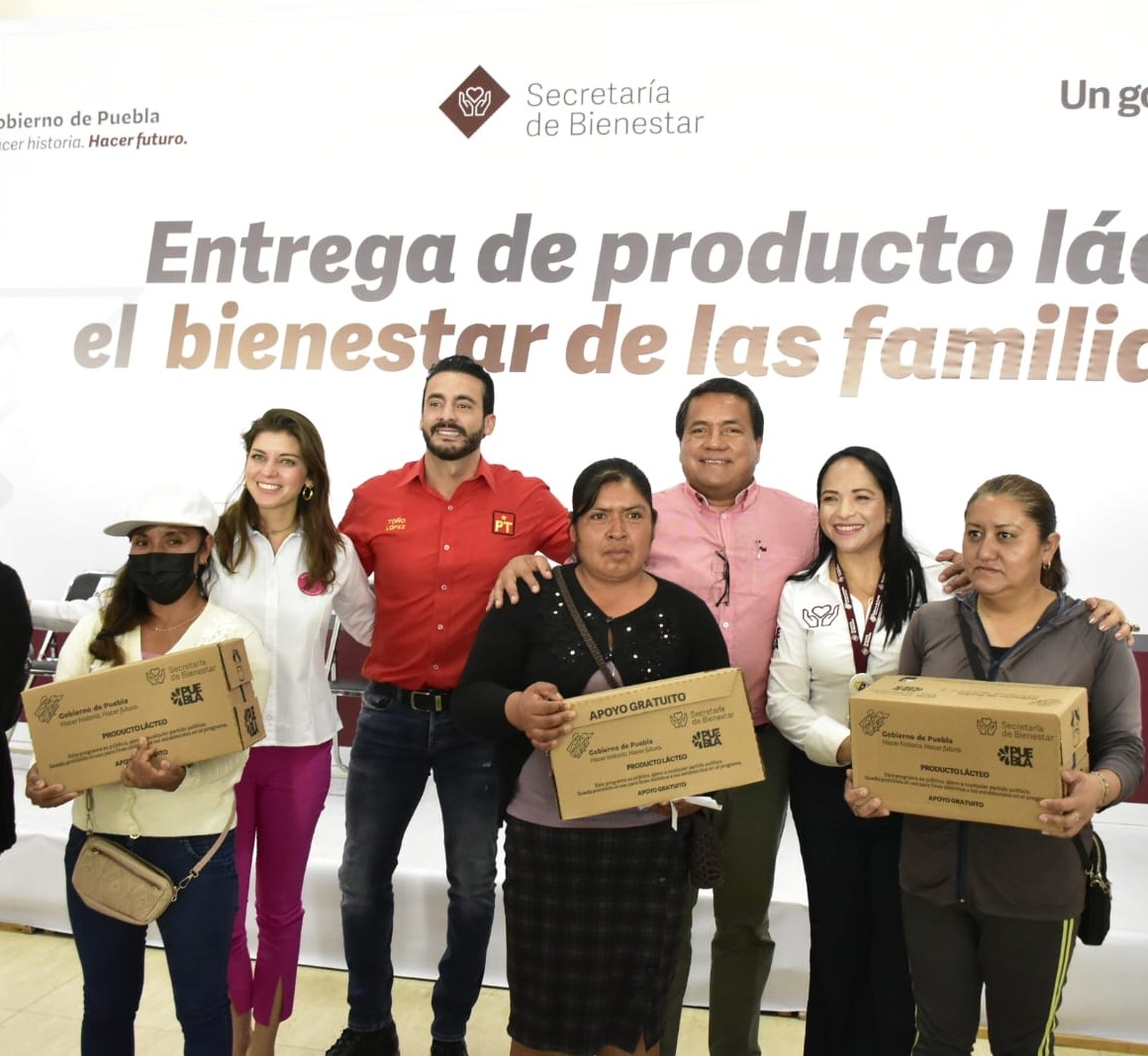 Con producto lácteo, Bienestar fortalece alimentación de familias de la capital poblana