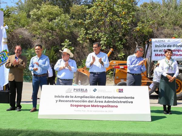 Inicia Sergio Salomón trabajos de ampliación del estacionamiento y reconstrucción del área administrativa del Ecoparque Metropolitano