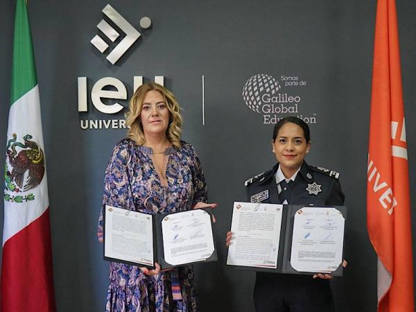 Firman Policía Auxiliar e IEU convenio en materia de servicios educativos