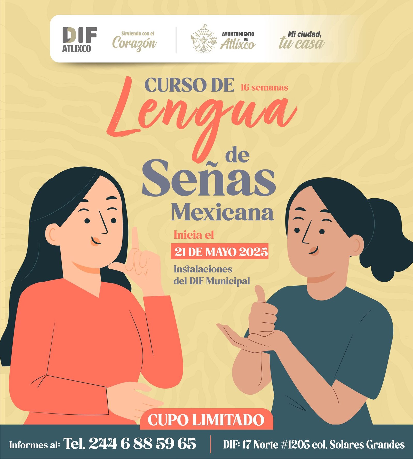¡Mañana iniciamos nuestro Curso de Lengua de Señas Mexicana!