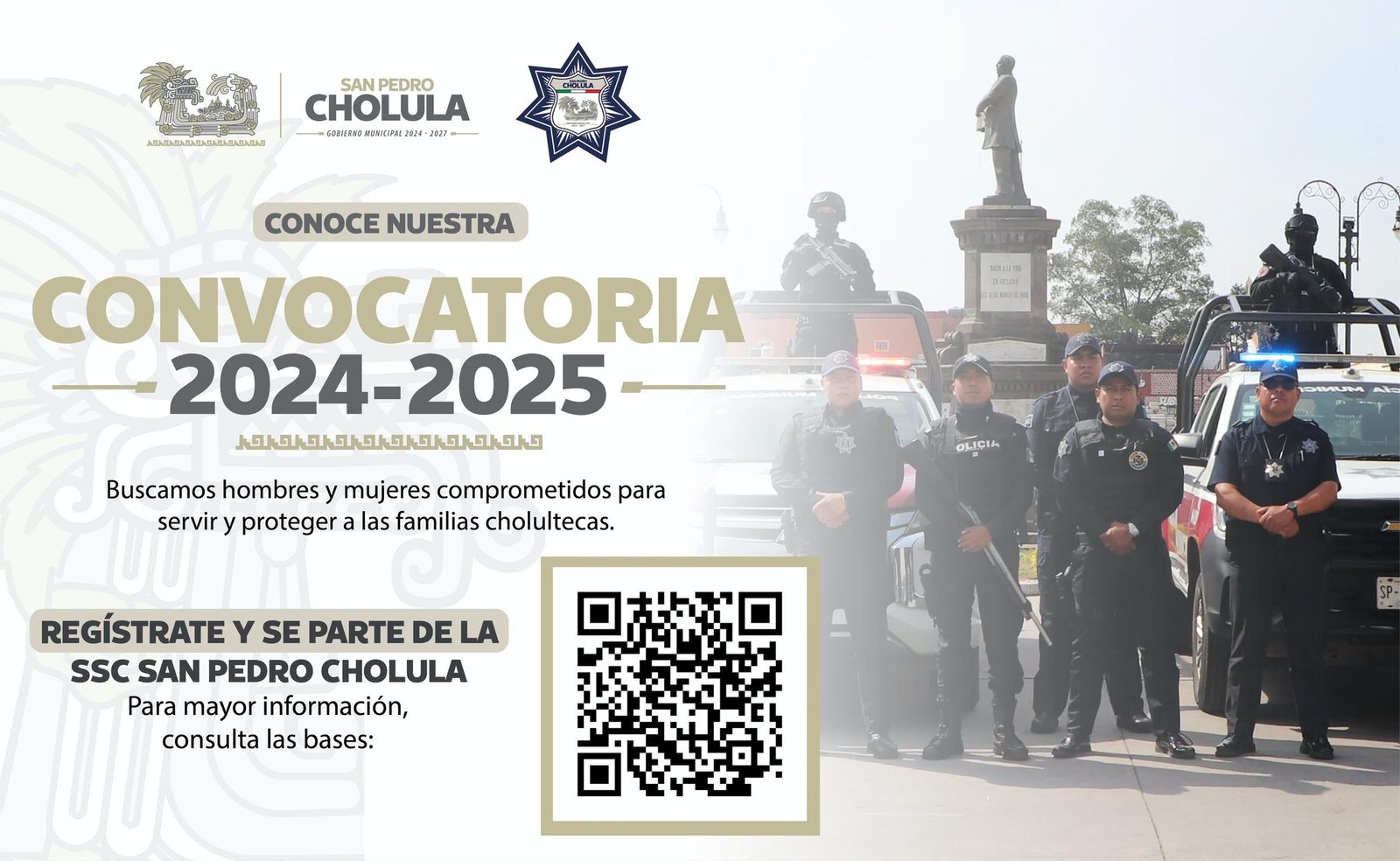 ¡Únete a la policía de San Pedro Cholula!